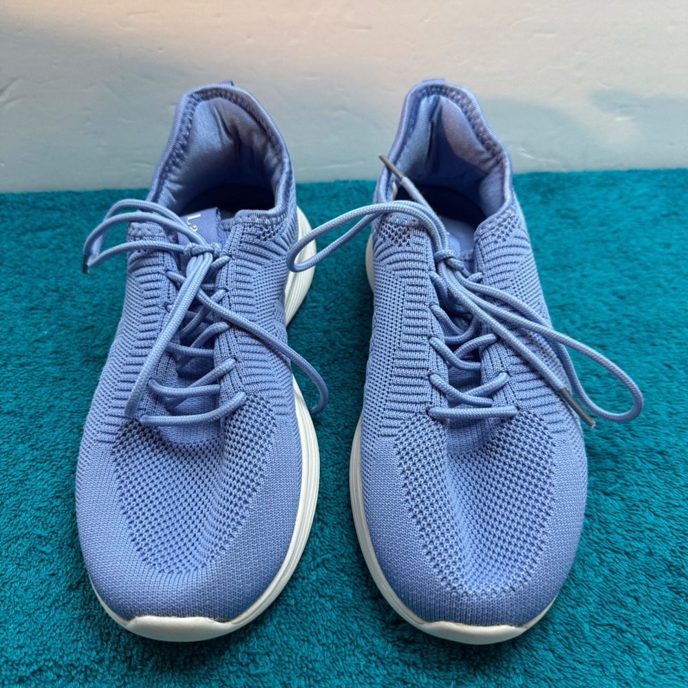 Lamincoa Womens Walking Shoes Blue Knit Mesh Lace Up Sneakers Size 7.5-8